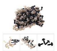 Fyearfly Safety Eyes for Crochet Toys 100PCS Craft Black Crochet Eyes with Washers for Toy Making Plush Crocheting Crafting (9mm)