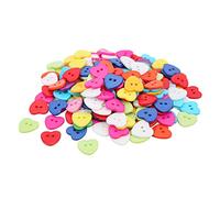 Fyearfly Sewing Buttons 200pcs Sewing Buttons, 15mm Heart Shaped 2 Holes Resin Buttons for Crafts, Clothing Accessories for Household