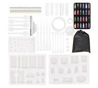 Fyearfly Silicone DIY Molds Set for Jewelry Making, Various Shapes, Includes Screw Eyes, Easy Crafting Solution