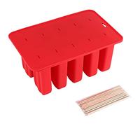 Fyearfly Silicone Ice Cream Mold 10 Cells with Lid, Easy Release, DIY Frozen Treats