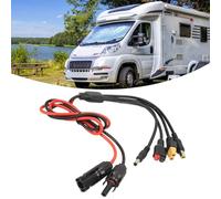 Fyearfly Solar Anderson Charge Extension Cable, 4-In-1 M.C_4 To Anderson/Dc5521/Dc7909/Xt60 Connector 1M Cable Photovoltaic Conversion Cord 30A, for Rvs Solar Panel