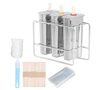Fyearfly Stainless Steel Ice Cream Mold Kit, DIY Popsicle Maker with Cleaning Brush, Durable Kitchen Tool for Homemade Treats