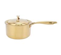 Fyearfly Stainless Steel Milk Pot with Lid, 3-Layer Bottom, Even Heating, Gold