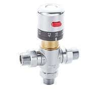 Fyeer 3-Way Thermostatic Mixing Valve, Solid Brass, 1/2" IPS Male Connections