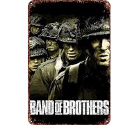 FYELVO Band Of Brothers Vintage Metal Tin Signs Retro Garage Signs Movie Posters Sign Man Cave Decor 8×12 Inch