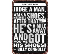 FYELVO Billy Connolly Qoute Metal Art of Writing Tin Signs Retro Garage Signs Movie Posters Sign Man Cave Decor 8×12 Inch