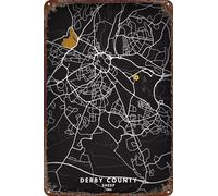 FYELVO Derby County Pride Park St Poster Game Retro Funny Metal Sign Sheet Signs Tin Sign, Outdoor Home Wall Decoration 8x12inch