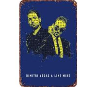 FYELVO dimitri vegas like mike Vintage Metal Tin Signs Retro Garage Signs Posters Sign Man Cave Decor 8×12 Inch