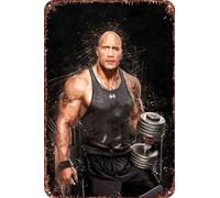 FYELVO Dwayne Johnson Vintage Metal Tin Signs Retro Garage Signs Movie Posters Sign Man Cave Decor 8×12 Inch