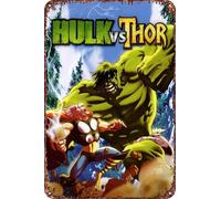 FYELVO Hulk vs. Thor movie Metal Tin Sign Poster Decor for Living Room Cafe Decorative Sign for Wall 12x8Inches