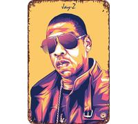 FYELVO Jay Z Rapper Celebrities Vintage Metal Tin Signs Retro Garage Signs Posters Sign Man Cave Decor 8×12 Inch