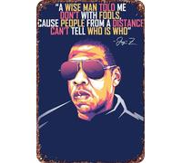 FYELVO Jay Z Rapper Hip Hop Vintage Metal Tin Signs Retro Garage Signs Posters Sign Man Cave Decor 8×12 Inch