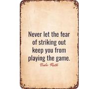 FYELVO Quotes Babe Ruth Vintage Metal Tin Signs Retro Garage Signs Posters Sign Man Cave Decor 8×12 Inch