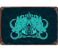 FYELVO Valhalla Boar Symbol Metal Tin Sign Poster Game Decor for Living Room Cafe Decorative Sign for Wall 12x8Inches