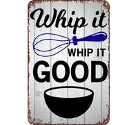 FYELVO WHIP IT GOOD FARMHOUSE Metal Art of Writing Tin Signs Retro Garage Signs Movie Posters Sign Man Cave Decor 8×12 Inch