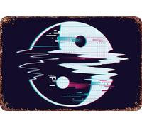 FYELVO Yingyang glitch balance Anime Poster Retro Funny Metal Sign Sheet Signs Tin Sign, Outdoor Home Wall Decoration 8x12inch