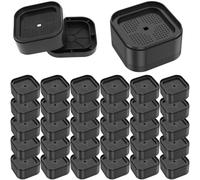 Fyeme 32Pcs Bed Risers Adjustable Furniture Risers with Nonslip Bottom Stackable Bed Raising Blocks Table Lifts Riser Square Heavy Duty Leg Riser for Table Desk Couch Chair Sofa Cabinet