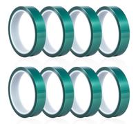 Fyeme 8 Roll Heat Resistant Tape 20mm×33m/108ft High Temperature Tape Sublimation Heat Transfer Tape Polyimide Film Masking Tape for Soldering, Electrical, Masking, 3D Printer (green)