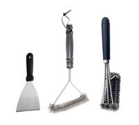 Fyfjur BBQ Cleaning Kit, 2 Pcs BBQ Cleaner Cleaning Brush with Stainless Steel Griddle Scraper, Easier and Effective Clean 3-Branch Grill Brush for Barbecue Grill and Oven