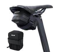 Fyfjur Mini Bike Saddle Bag, Waterproof Compact Portable Bicycle Seat Bag with Mesh Pocket, Reflective Bikes Accessories for Road Mountain City Bike (11 X 8 X 4 cm)