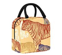 FYFLNO Colored Tiger Lunch Bag Tote Bag for Women, Wide Open Insulated Cooler Bag Waterproof Leak-Proof Thermal Lunch Organizer Handbag