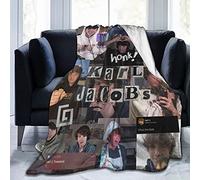 FYFLNO Karl Jacobs Blanket Soft Microfiber Flannel Lightweight Air Conditioning Throw Blanket Suitable for Bed Couch Sofa Living Room Gift for Kids/Adults Black