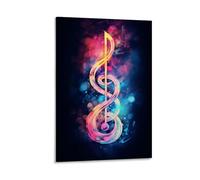 FYFMUSHE Colorful Notes Wall Decorations for Bedroom Abstract Glam Music Notes Canvas Wall Art for Living Room Painting Stretched And Framed Ready to Hang Home Decor