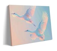 FYFMUSHE Flying Crane Canvas Wall Art Paintings Modern Nature Beautiful Animals Pictures on Canvas Prints Framed Ready to Hang Artwork for Bedroom Home Decor 08x12inch(20x30cm)