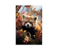 FYFMUSHE Gorgeous Red Panda Canvas Wall Art Prints Modern Nature Wildlife Painting Art Poster Framed Artwork for Home Bedroom Living Room Office Wall Decor
