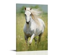 FYFMUSHE Modern Horse Canvas Wall Art Paintings Rustic Grassland Running Animal Pictures on Canvas Prints Framed Ready to Hang Artwork for Bedroom Home Decor 24x36inch(60x90cm)