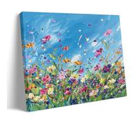 FYFMUSHE Modern Watercolor Flower Canvas Wall Art Paintings Rustic Natural Wildflower Abstract Pictures on Canvas Prints Framed Ready to Hang Artwork for Bedroom Home Decor 08x12inch(20x30cm)