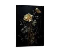 FYFMUSHE Nature Flowers Plant Wall Art Print Vintage Daisy Nature Plants Framed Canvas Poster Artwork for Bedroom Living Room Office 20x30inch(50x75cm)