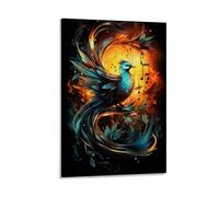 FYFMUSHE Rustic Birds Canvas Wall Art Prints Natural Gorgeous Bird Music Notes Painting Art Poster Framed Artwork for Home Bedroom Living Room Office Wall Decor