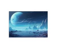 FYFMUSHE Rustic Earth Canvas Wall Art Prints Dreamy Modern Cosmic Space Painting Art Poster Framed Artwork for Home Bedroom Living Room Office Wall Decor