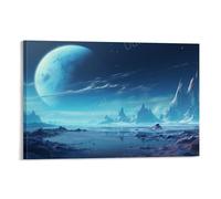 FYFMUSHE Rustic Earth Wall Art for Living Room Dreamy Modern Cosmic Space Paintings on Canvas Wall Art Poster for Home Decorations Wall Decor