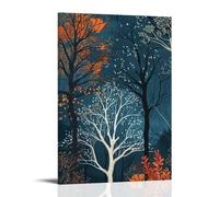 FYFMUSHE Rustic Tree Canvas Wall Art Paintings Abstract Colorful Forest Tree Of Life Pictures on Canvas Prints Framed Ready to Hang Artwork for Bedroom Home Decor 12x18inch(30x45cm)