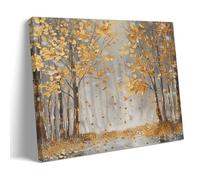 FYFMUSHE Rustic Woods Canvas Wall Art Paintings Nature Golden Tree Landscape Pictures on Canvas Prints Framed Ready to Hang Artwork for Bedroom Home Decor 16x24inch(40x60cm)