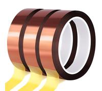 Fyguard 3 Rolls High Temperature Tape, 20mm x 25m Brown Thermal Tape Sublimation Transfer Tape No Residue for Mugs Printing Electronic Soldering Masking