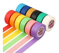 Fyguard Coloured Masking Tape, 12 Rolls, 23 mm x 13 m, Craft Tape