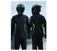 FYGZ Waterproof Jacket And Trouser Suit Set For Men/Women, Men's Waterproof Rain Suit Hooded Rainwear Wind Resistant Lightweight Raincoat Windproof Hooded Rainsuits Rain Gear(Green,L)