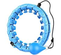 FYH Mige Tec Smart Hula Hoop, Auto-Spinning Hoop, Intelligent Record Data, Exercise Fitness Hula Hoops Workout 24 Detachable Sections for Adults and Kids with 360 Degree Massage (blue)