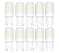 FYHART G9 LED Light Bulbs, 2W G9 Bi-Pin Base LED Light Bulbs 200LM AC 220V-240V, Non Dimmable, Energy Saving Bulb Equivalent to 20W Halogen Bulb, No Flickering [Energy Class E] (Cool White, 10 Pack)