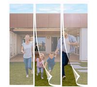 FYHDSH Magnetic Fly Insect Screen Door, Sliding Double Door Fly Screen, Double Door Screen Curtain for Sliding Door with Powerful Magnets and Full Frame Magic Tape, Keep Fly Bug Out White-D-250x200cm