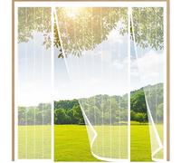 FYHDSH Magnetic Fly Screens for Doors, Anti Mosquito Mesh Curtain, Double Door Screen Curtain for Sliding Door with Powerful Magnets and Full Frame Magic Tape, Keep Fly Bug Out, White-A-240x270cm