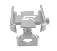 FYHGJFEDGER Aluminium Handlebar/Rear-View Mirror Bike For SR 50 MY MAX 125 300 2011-2024 Motorcycle Handlebar Mobile Phone Holder GPS Stand Bracket(H SR Silver)