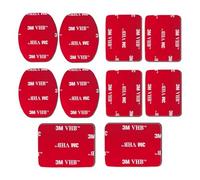 FYHJNC 10-Pack 3M VHB Adhesive Pads for GoPro & Dash Cams - 4 Flat + 6 Curved Mounting Pads, Heavy-Duty Double-Sided Tape for Action Cameras (Helmet, Car, Board)