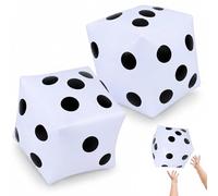 FYHJNC 2 Pack 11.8 Inch Jumbo Inflatable Dice, PVC Giant Inflatable Dice for Indoor Outdoor Board Games, Ludo, Pool Parties, Lawn Games and Party Decorations