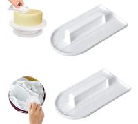 FYHJNC 2 Pack Non-Stick Fondant Cake Smoother, Plastic Icing Polisher Smoothing Tool for Sugarcraft Marzipan Sugar Paste, Cake Decorating Tool for Home Kitchen Bakery Cake Shop