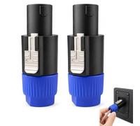 FYHJNC 2 Pack Speakon to 1/4 Inch TS Adapter, NL4FC Male to 6.35mm Mono Female Audio Converter, 12cm Professional Cable for Amplifier Mixer DJ Speaker PA System