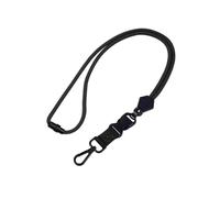 FYHJNC 23 inch Durable Round Cord Adjustable Lanyard with Safety Breakaway Buckle, Detachable Buckle and Heavy Duty Metal Hook for ID Card Badge Holder and Keys - Black